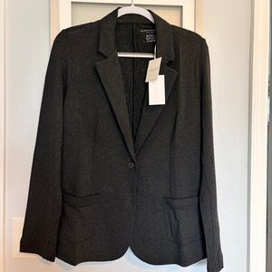 Majestic Filatures French Terry One Button Blazer in Anthracite Chine